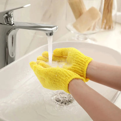 Revitaliserende Badhandschoenen voor Luxe Huidreiniging en Verkwikkende Rugmassage - Vijfvinger Handdoek Ontwerp