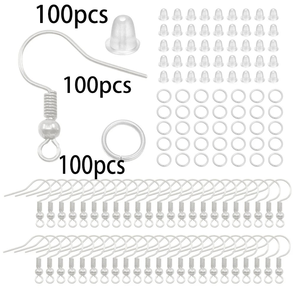Schmuckzubehör Set 370 Teile Karabinerverschlüsse Biegeringe Endkappen für DIY Schmuckherstellung