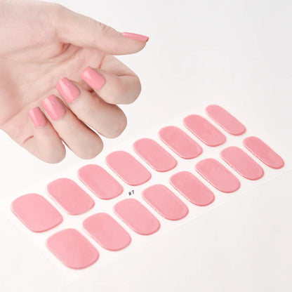 16 Stunning 5D Volledige Dekking Nagelstickers - Semi-Genezen UV Gel Wraps voor Modebewuste Nagelkunst en Verlengingen!