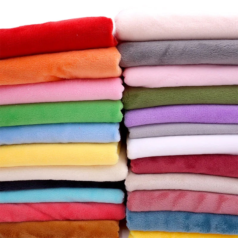 Super Soft Plush Minky Fabric Solid Color Fleece for Dolls Toys DIY Sewing Patchwork Home Textile