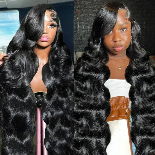 Ervaar de elegantie van Tewjig 250 Dichtheid Body Wave HD Transparante Kant Frontale Pruik – 13x6 & 13x4 Opties voor Zwarte Vrouwen, 30-40 Inch Luxueus Menselijk Haar!