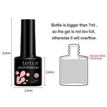 LILYCUTE 6-Delige Dromerige Jelly Roze Nude Gel Nagellak Set - 7ml Semi-Permanente Soak Off voor Verbluffende Nagelkunst Manicures
