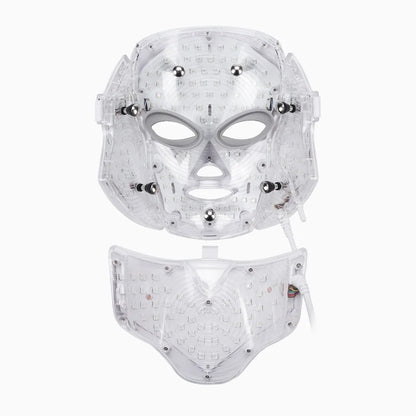 Levende 7-kleurige LED-gezichtsmasker met neklicht - Geavanceerde fotontherapie voor huidverjonging, anti-acne behandeling en verstevigende massage