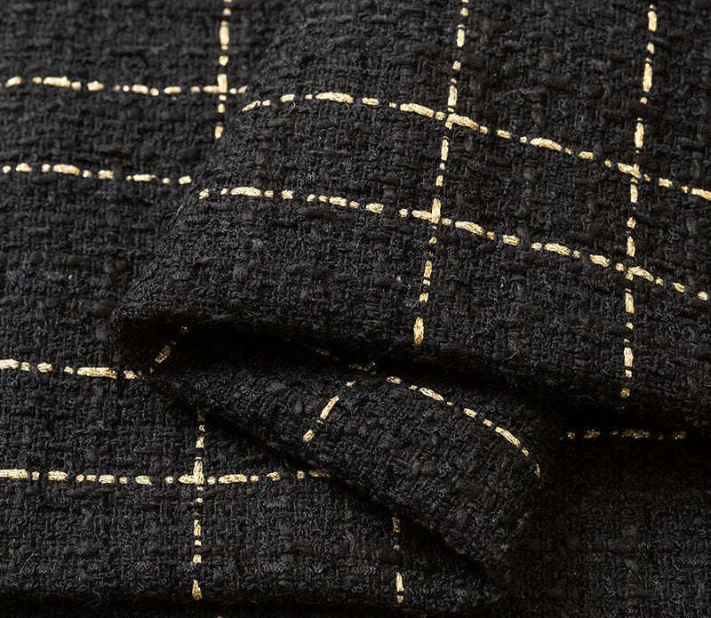 Wool Tweed Fabric Plaid Woven Tweed for Coat Dress Sewing Autumn Winter DIY Clothing Fabric