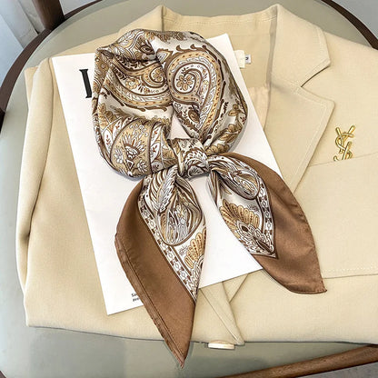 Chique 2023 Zijden Nek Sjaal met Elegante Paardenprint voor Vrouwen - Veelzijdige Vierkante Haarwraps, Foulards en Bandana Opties