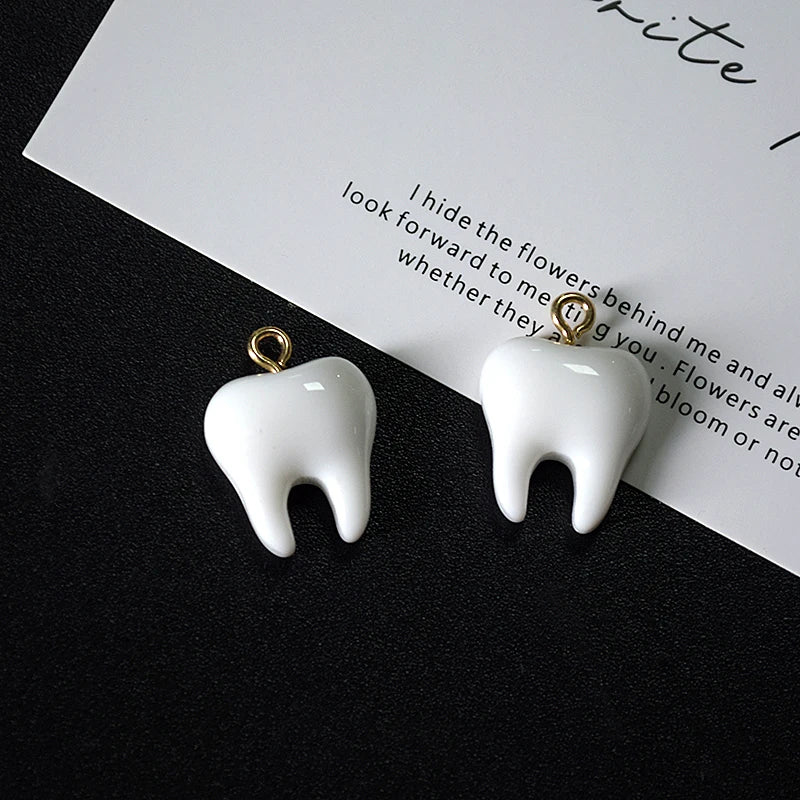 Cute Tooth Charms Resin Pendants for Jewelry Making DIY Earrings Necklaces Bracelets Craft Supplies