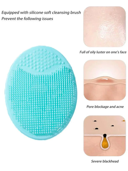Revitaliseer je huid met onze 3-delige set van zachte siliconen gezichtsscrub- en massageborstels - Ideaal voor mannen en vrouwen!