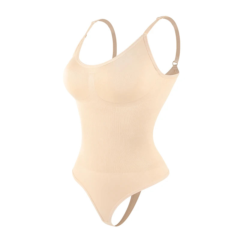 Luxe Verzachtende Bodysuit Shapewear voor Vrouwen – Volledige Lichaamsvormer met Stringontwerp, Zachte Sculptuur voor een Slanker Silhouet en Verbeterd Comfort