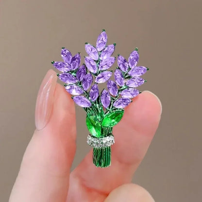 Prachtige paarse lavendel kristallen strass broche - Elegante bloemenpin voor jassen & luxe sieraad cadeau voor haar