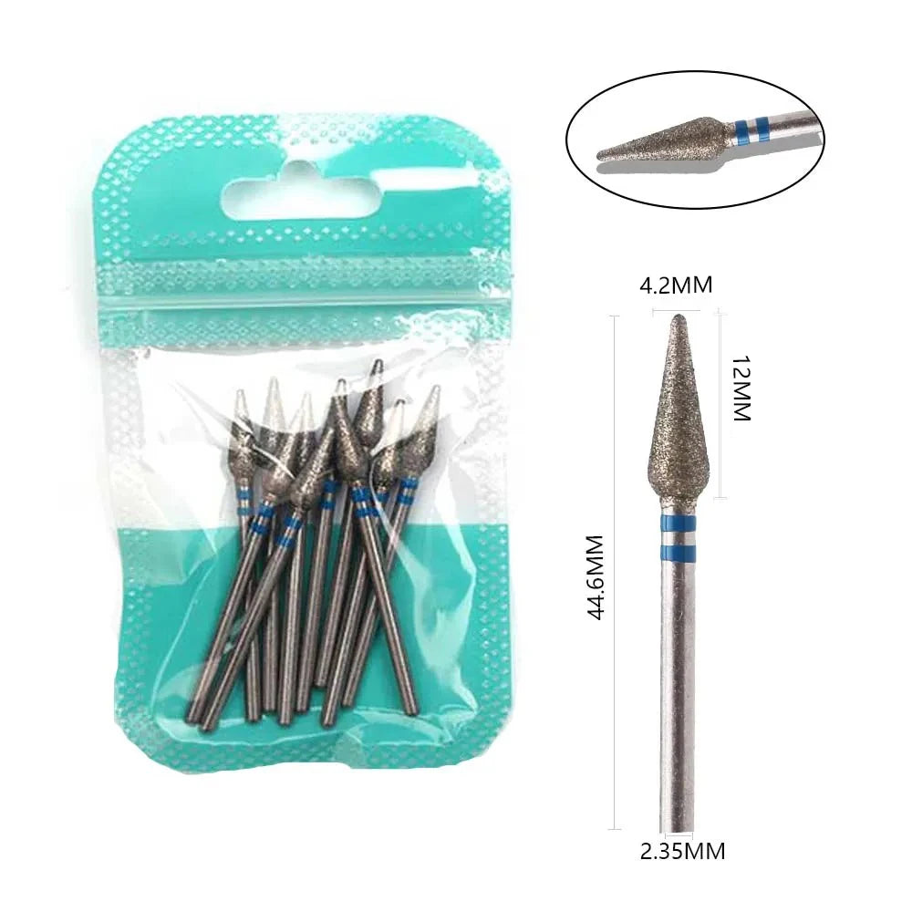 Ultimate 10-delige Diamanten Vijl Bit Set voor Perfecte Manicure & Pedicure met Elektrische Machine - Inclusief Borstel en Freesgereedschap