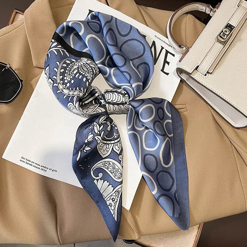Chique 2023 Zijden Nek Sjaal met Elegante Paardenprint voor Vrouwen - Veelzijdige Vierkante Haarwraps, Foulards en Bandana Opties