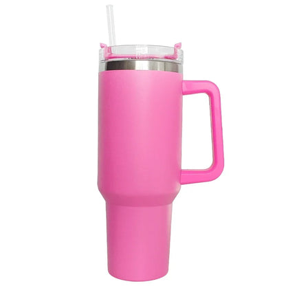 Extra grote 40oz geïsoleerde mok met handvat, deksel en rietje - Perfecte roestvrijstalen koffie reisthermosbekertje!