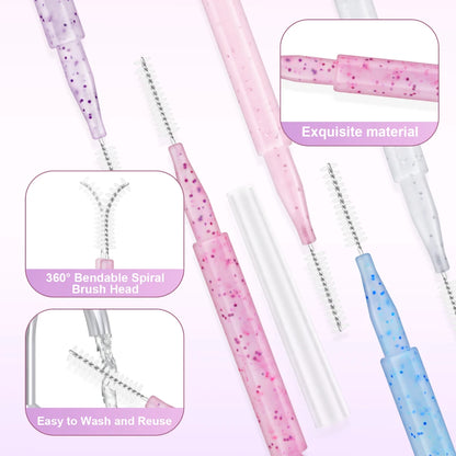 MAYOOC Mini Oogbrauwborstel Set – Wegwerp Oogbrowlifting & Permanent Borstels met Buigbare Microapplicators voor Perfecte Wimpertoepassing