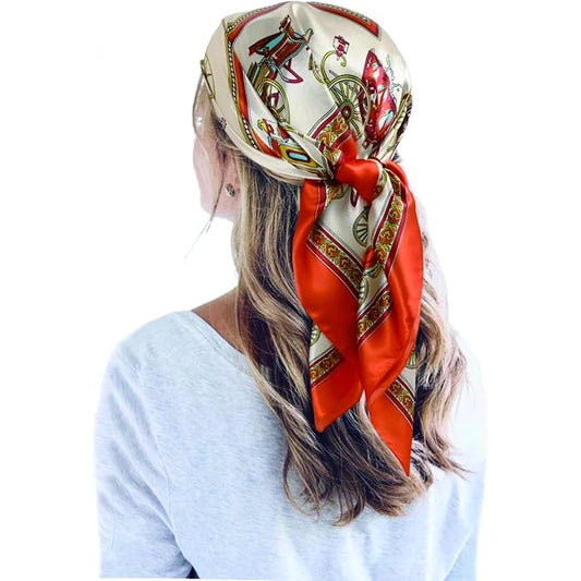 Luxe Satijnen 35'' Grote Vierkante Durag - Zachte Zijde-achtige Hoofddoek voor Haar, Elegante Nekwrap, Lichtgewicht Slaapsieraad