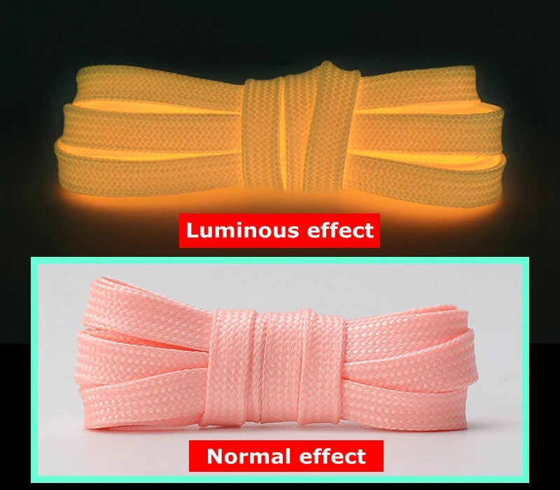 Levende Luminieuze Platte Veters - 6 Kleurkeuzes voor Elke Gelegenheid, Perfect voor Alle Schoenen! Ideaal voor Feesten, Nachtlopen en Unisex Stijl - 1 Paar