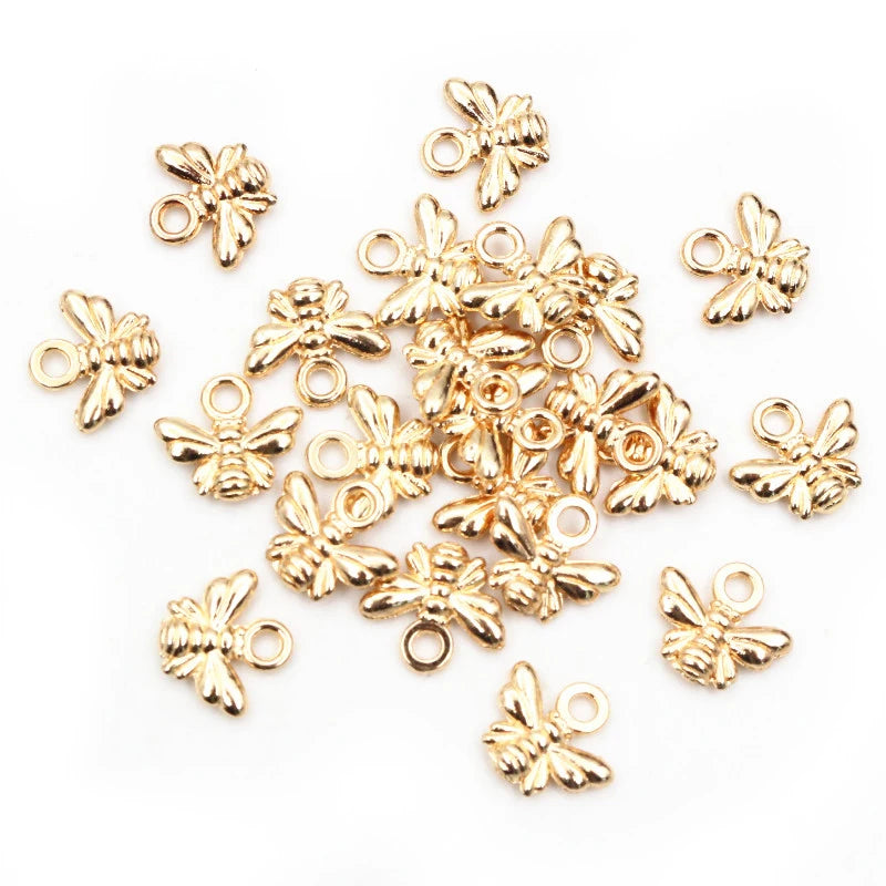 30pcs Bee Charms for Jewelry Making Antique Silver Gold Bronze