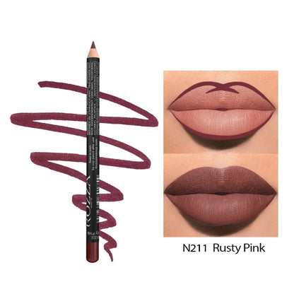 Vibrante 14-kleurige Nude Matte Lippenstift Pencil - Langdurig, Waterproof en Hoog Gepigmenteerde Lippenlijner voor Prachtige Lippenmake-up!