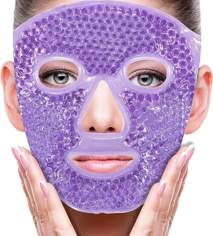 Revitalizeer Uw Ogen: Spa-kwaliteit Volledig Gezichts Warmte- en IJsmasker voor Oedeem en Donkere Kringen - Ideaal voor Ontspannende Slaap!