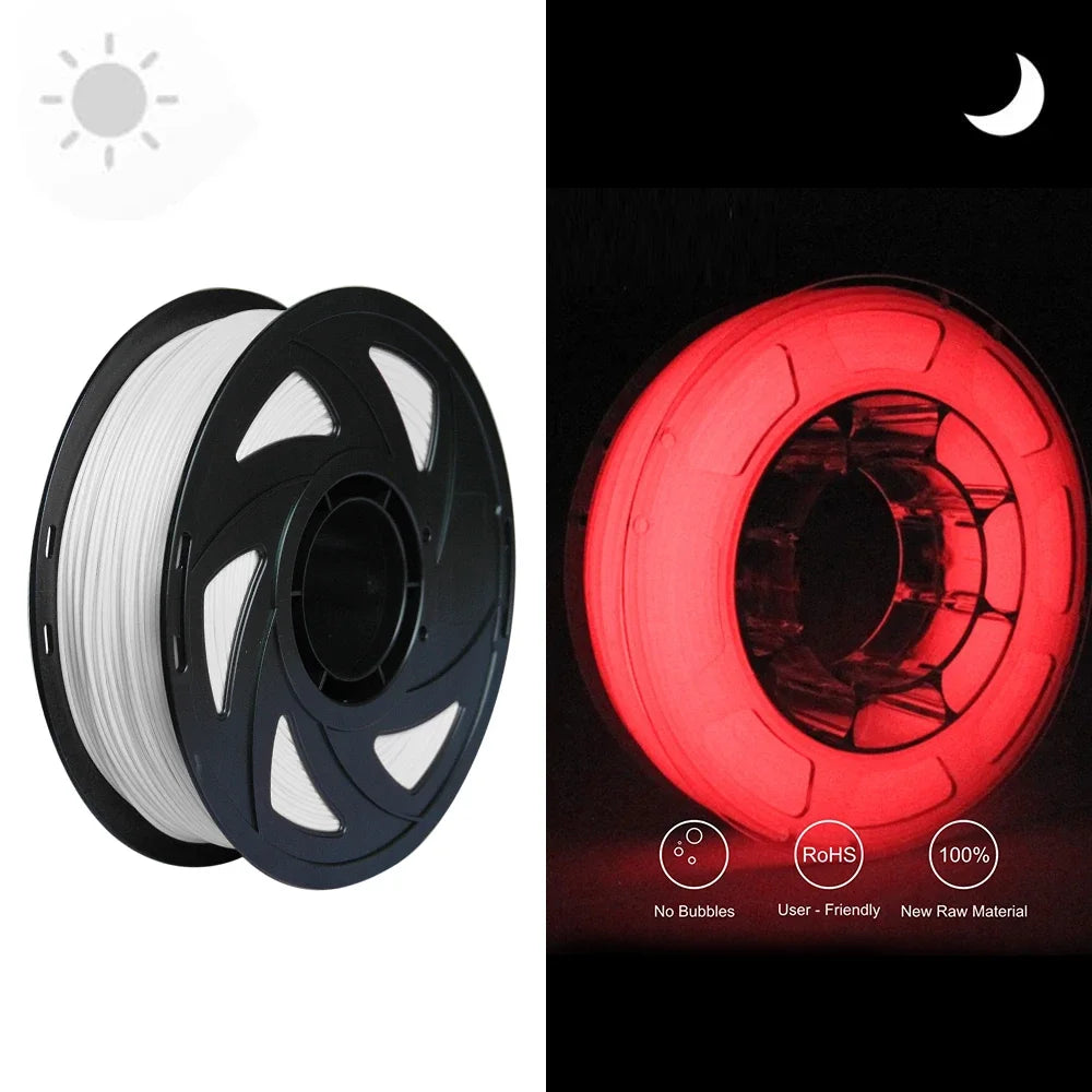 Glow In The Dark PLA Filament 1.75mm Luminous 3D Printer Filament Green Blue Red Glow PLA for 3D Printing