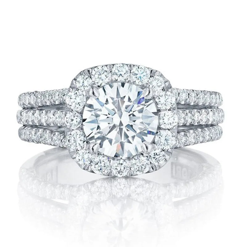 Elegante Moonso Aankomst Gouden en Zilveren Verlovingsring voor Vrouwen - Perfecte Verjaardagsgeschenk en Groothandel Sieraad R8444b
