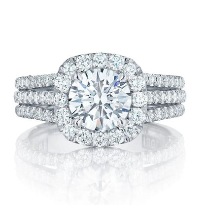 Elegante Moonso Aankomst Gouden en Zilveren Verlovingsring voor Vrouwen - Perfecte Verjaardagsgeschenk en Groothandel Sieraad R8444b