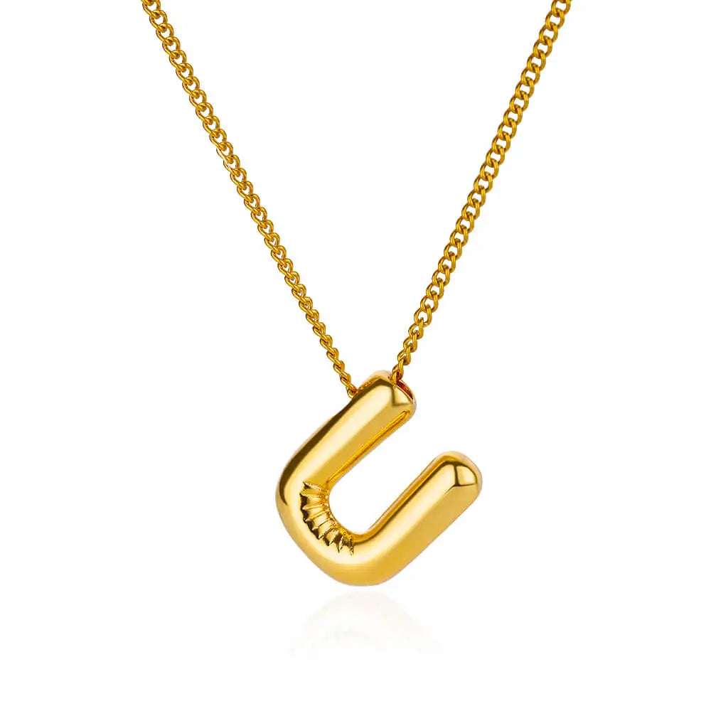 Stijlvolle Chunky Initial Hangertjes Kettingen voor Vrouwen - Gouden RVS A tot Z Bedels, Waterdichte Sieraden Perfect als Verjaardagscadeaus!
