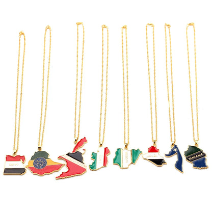 Stijlvolle SOMESOOR Afrikaanse nationale vlag ketting - Vier Nigeria, Ghana en Jamaica met hip-hop emaille hanger kettingjuwelen - Perfect cadeau voor vrouwen