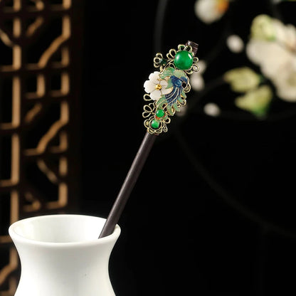 Elegante Handgemaakte Vintage Chinese Haarkammen - Luxe Bloemige Haarspelden voor Huwen en Speciale Evenementen