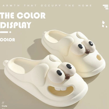 Schattige Grote Oog Hond Tong Kus Slippers - Leuk en Comfortabel Cartoon-Stijl EVA Schoeisel voor Vrouwen