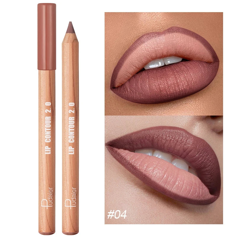 Matte Nude Bruine Lippenpotlood - Waterdicht & Gemakkelijk aan te Brengen, Niet-Plakkerig Lippen Contour Gereedschap voor Perfecte Lippen