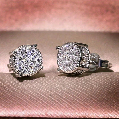 Adembenemende Luxe Ronde Zirkonia Oorbellen - Elegante Sieraden voor Vrouwen Perfect voor Bruiloften en Verlovingen
