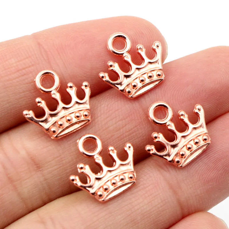 20pcs Crown Charms Antique Silver Gold Bronze Pendants