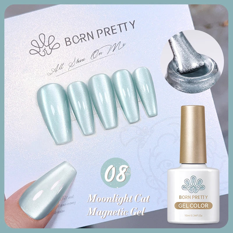 Betoverende Zilveren Maanlicht Kat Magnetische Gel Nagellak - Witte Licht Sprankelende Glitter, Semi- Permanente Nagellak (10ml)