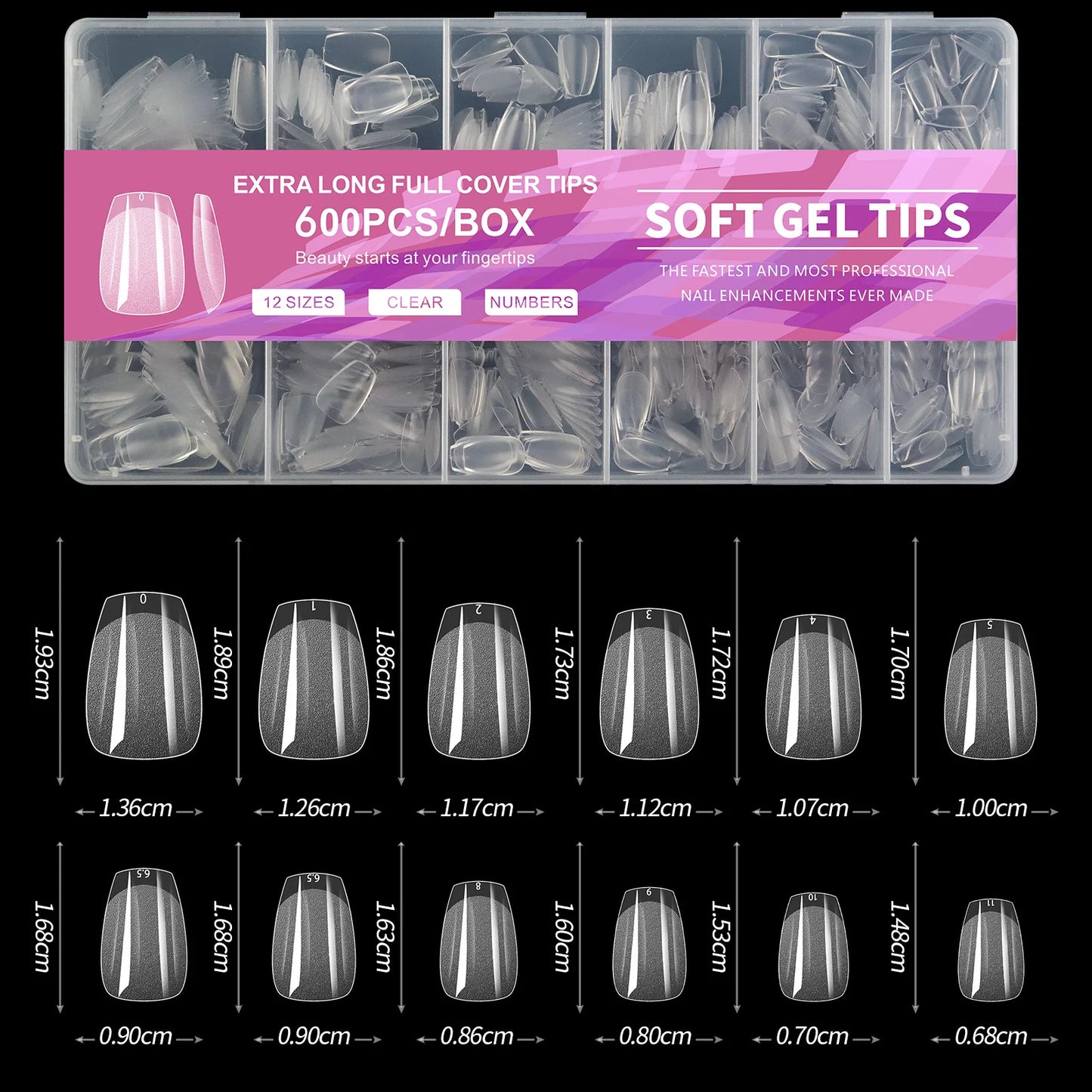 Luxe 600-delige Semi-Frosted Matte Press-On Nagelset - Volledige Dekking Acrylnagels in Ovale Amandelvorm