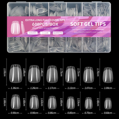 Luxe 600-delige Semi-Frosted Matte Press-On Nagelset - Volledige Dekking Acrylnagels in Ovale Amandelvorm