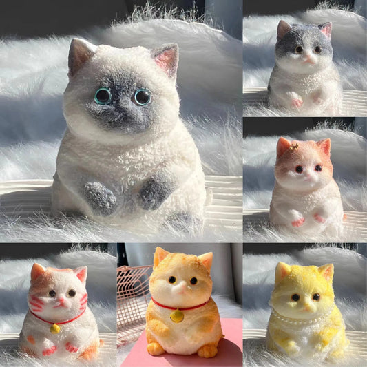 Schattige Jumbo Kitty Kat Taba Siliconen Pluche Speelgoed - Handgemaakte Squeeze Mochi voor Stressverlichting & Ontspanning - Perfect Cadeau voor Kattenliefhebbers!