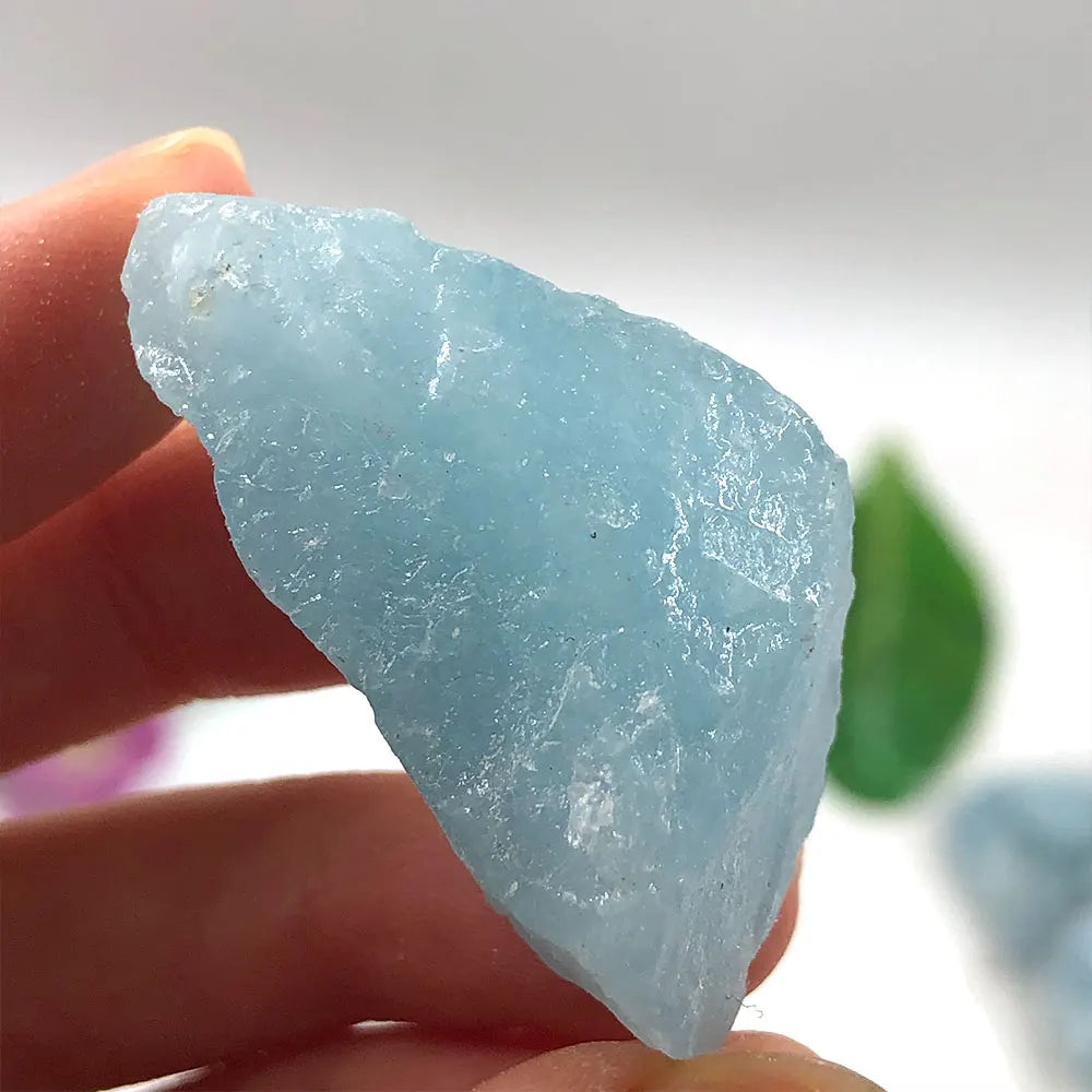 Raw Aquamarine Rough Stone 2-3cm Natural Blue Crystal with Protective Resin Coating Healing Mineral Specimen