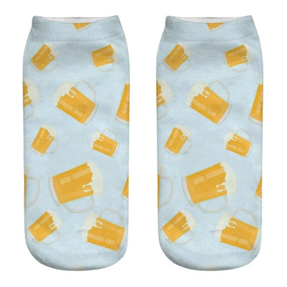 Trendy Ademend Korte Katoenen Sokken met Grappige 3D Skull Letterprint voor Mannen – Stijlvolle Laag Model Sport Boot Sokken