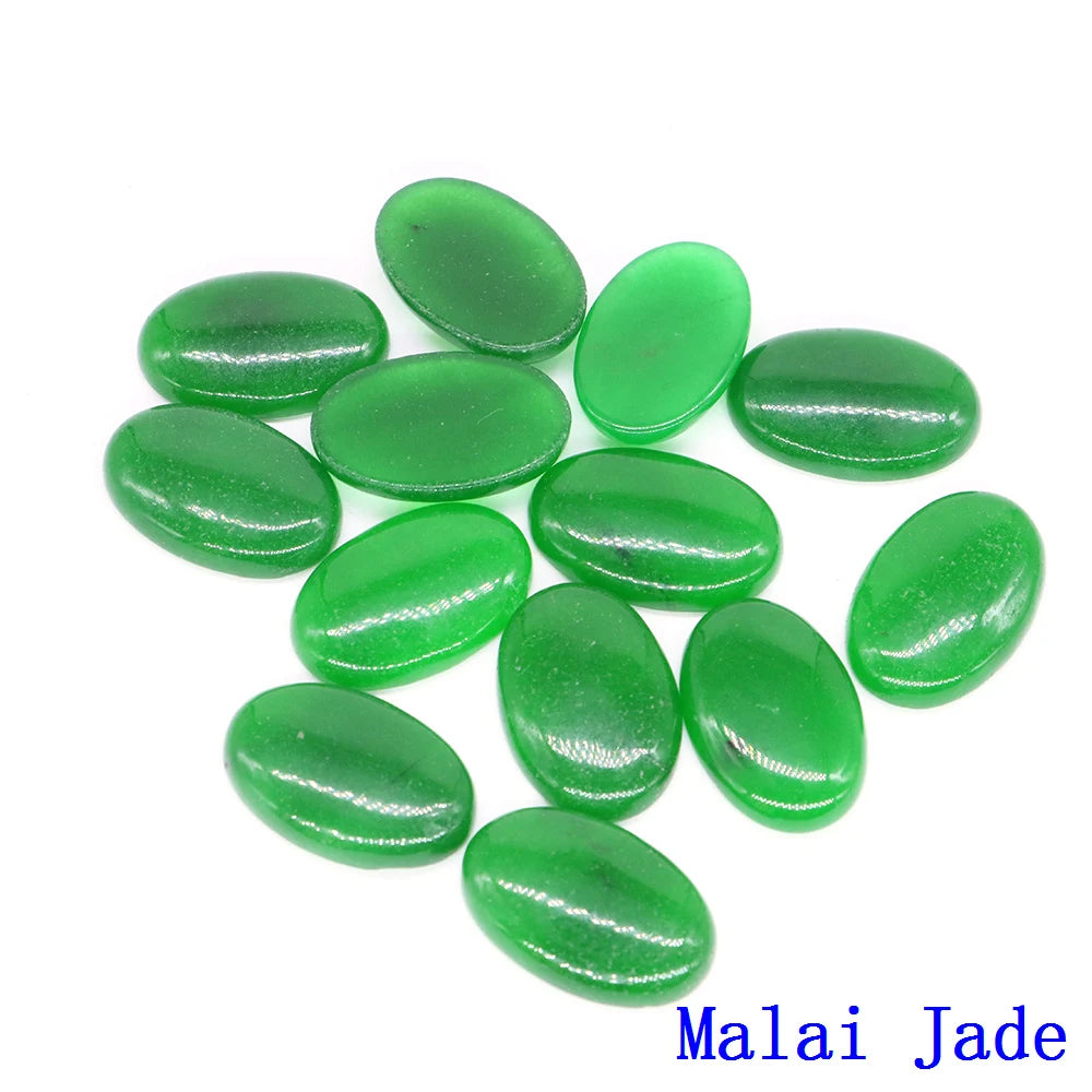 20pcs Natural Stone Oval Cabochons Flat Back Gemstones for Jewelry Making DIY Ring Pendant Earring Craft Supplies