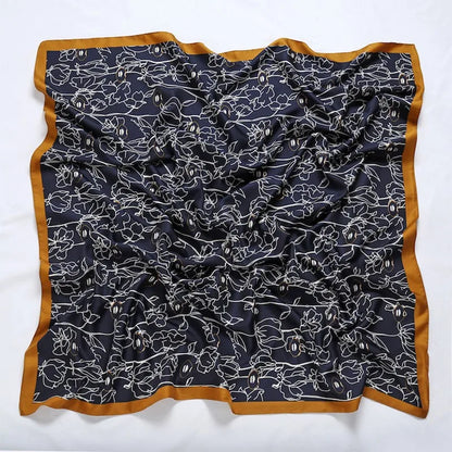 Elegante 90x90cm Twill Zijde-gevoel Vierkante Sjaal voor Dames - Luxe Haar Boomprint Hoofddoek, Sjaal en Nek Sjaal, Perfect voor Hijab of Bandana-stijl!