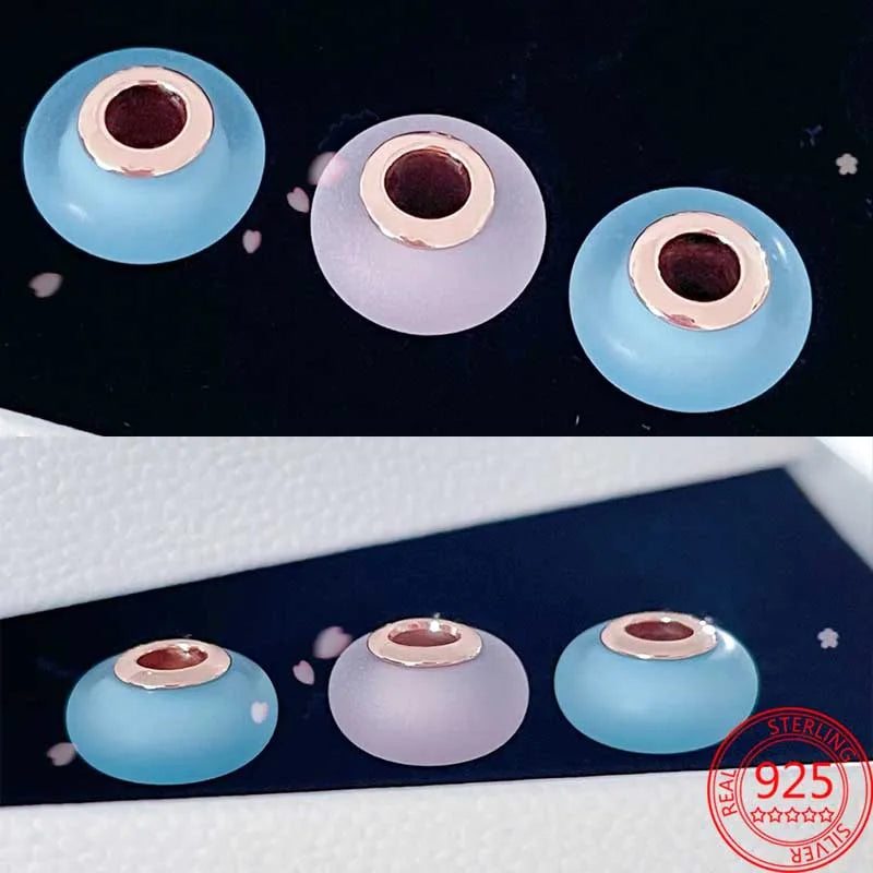 925 Sterling Silver Charm Beads Hearts Scooter Dumbbell Pearl DIY Bracelet Jewelry Making Supplies