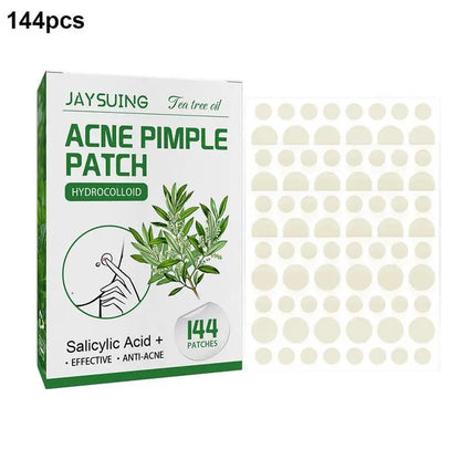 144 Heldere Acne Puistpleisters met Hydrocolloïd, Versterkt met Salicylzuur en Tea Tree Olie om Ontstoken Uitbarstingen te Kalmeren en Witte Punkten te Verbeteren