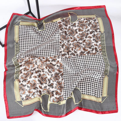 Elegante Zijden Headscarf voor Vrouwen - Luxe Satijnen Zomer Foulard & Stijlvolle 90cm Vierkante Haardoek Bandana
