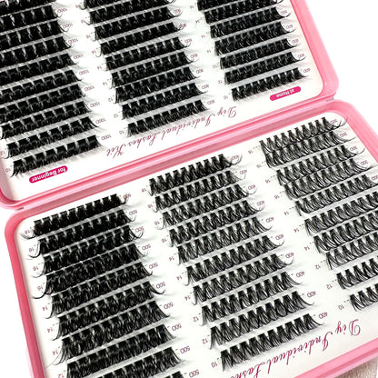 Adembenemende 570/640 stuks Individuele Cluster Wimpers - Dikke & Fluffy 30D/100D Mix Lengte voor Perfecte Doe-Het-Zelf Extensions!