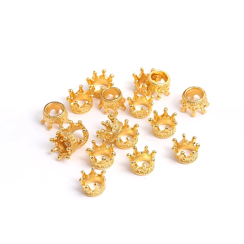 32pcs Crown Charms Set Gold Silver Black Bronze Mini Crown Beads DIY Jewelry Making Earrings Bracelets