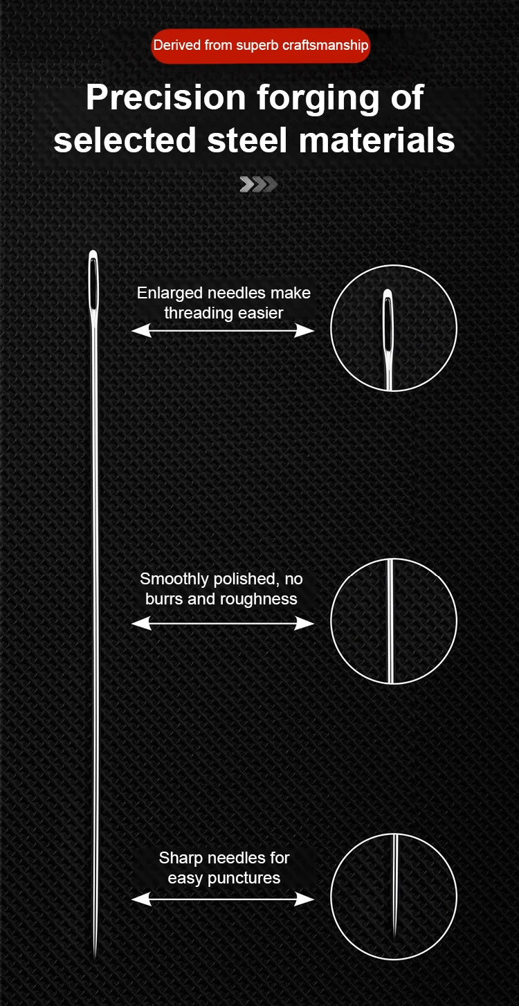 Kit de couture 34 pièces aiguilles gros chas en acier outils réparation vêtements loisirs créatifs DIY
