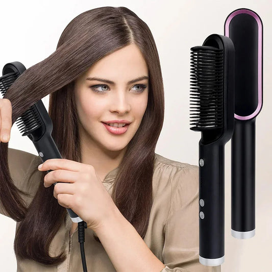 Multifunctionele elektrische verwarmde kam, stijltang voor steil haar, negatief ion, brandpreventie, stylingtool, straightening brush