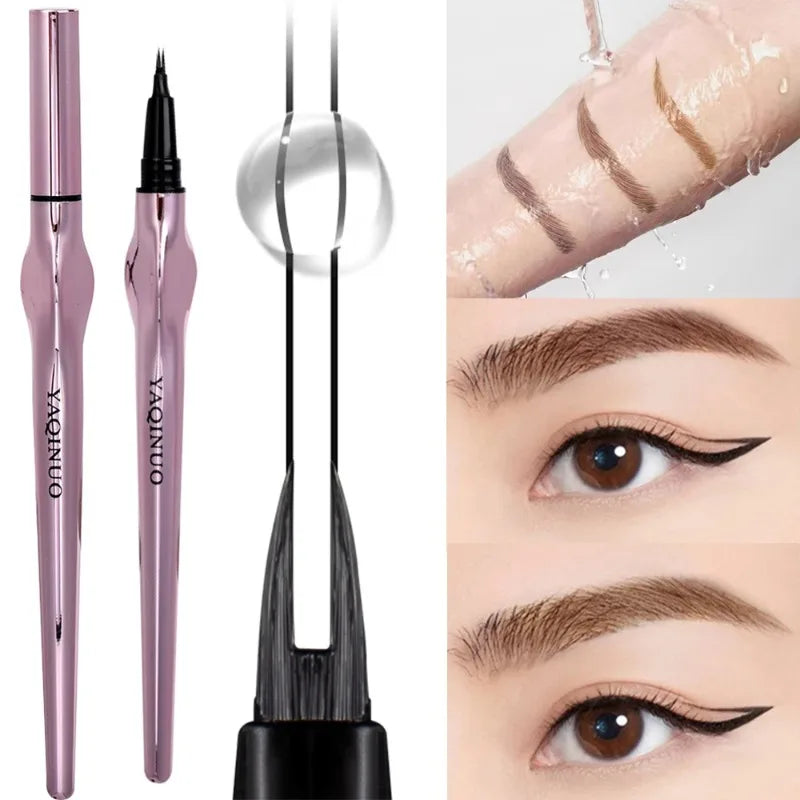 2Points Langdurige Oogpotlood - Eenvoudige Grip, Waterproof Vloeibare Formule voor Nauwkeurige Wenkbrauwen | Koreaanse Make-up Essentie