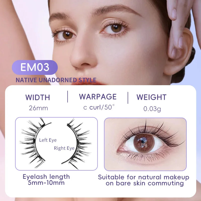 Magnetische Valse Wimpers - 4 stuks/1 paar van Eenvoudig Te Dragen, Zachte en Natuurlijke Quantum Magnet Oogmake-up met Applicator, Geen Lijm Nodig!