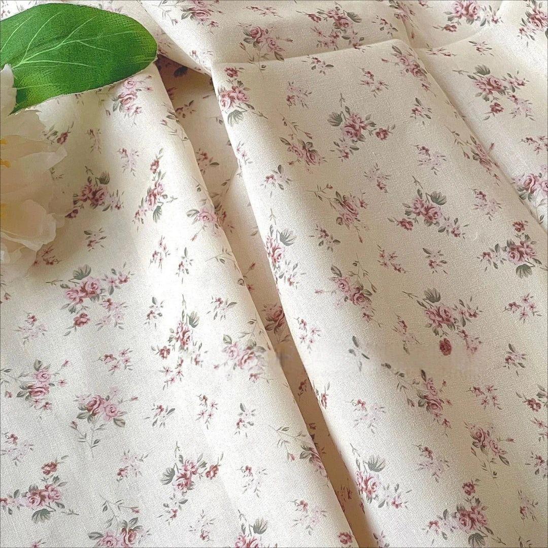 Floral Cotton Fabric 140x50cm Soft Small Flower Print Sewing Fabric for Quilting Baby Clothes DIY Craft Supplies